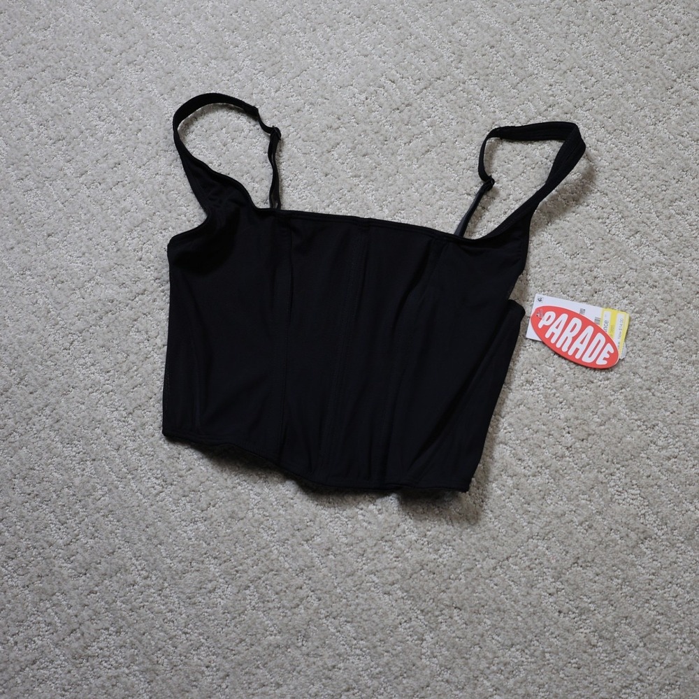Parade Eightball Corset Top Black Mesh Hook Eye Closure PR189 Small NWT